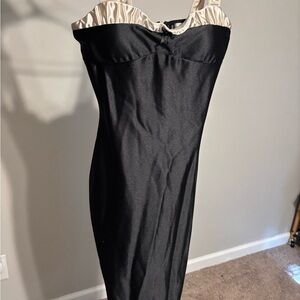 Elegant Black and Cream Dress